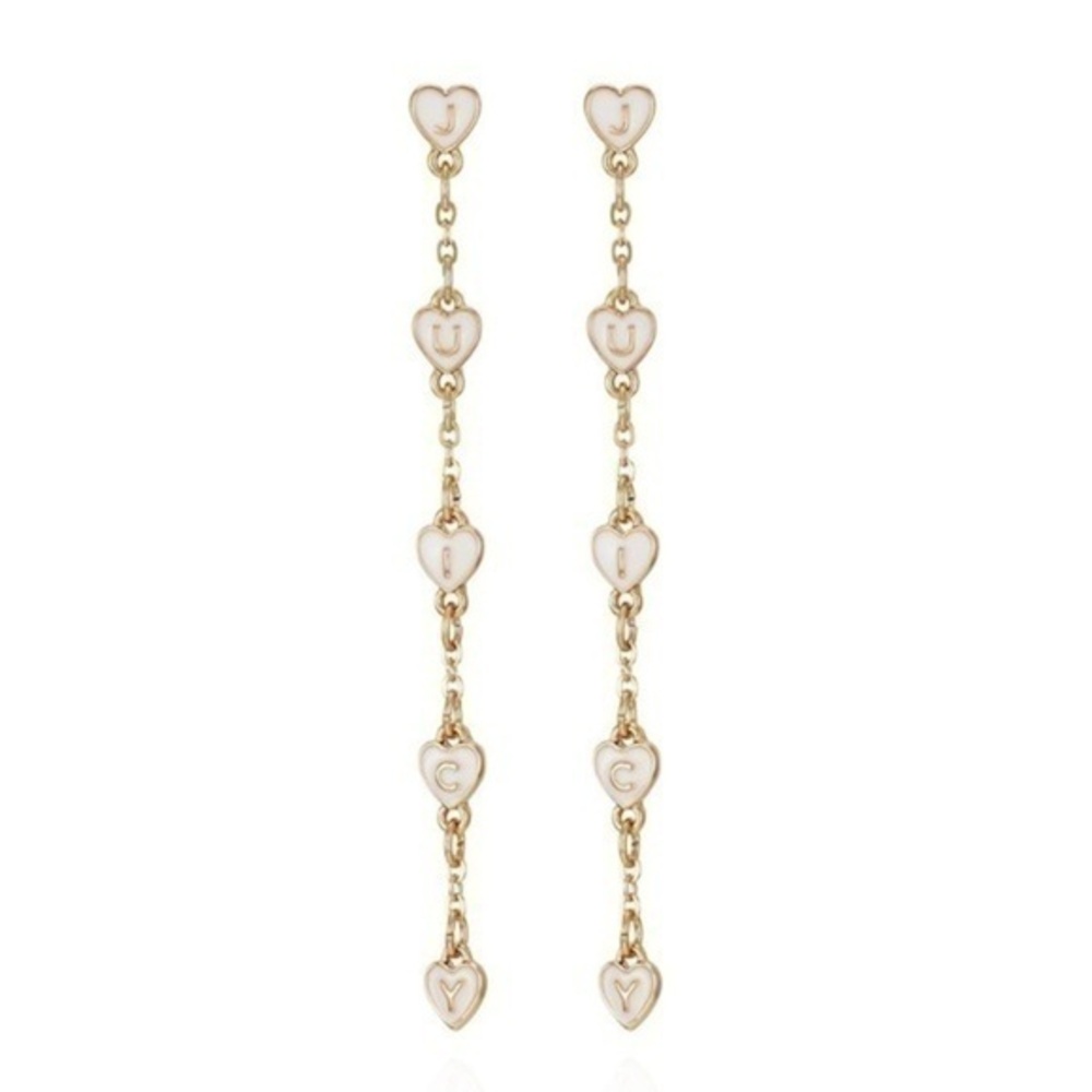 Juicy Couture HEART CHARM DANGLE DROP EARRINGS NWT